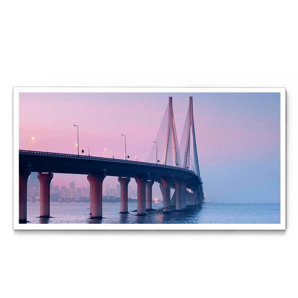 Bandra-Worli Sea Link Night - Wall Photo Frame by Jeet Khagram