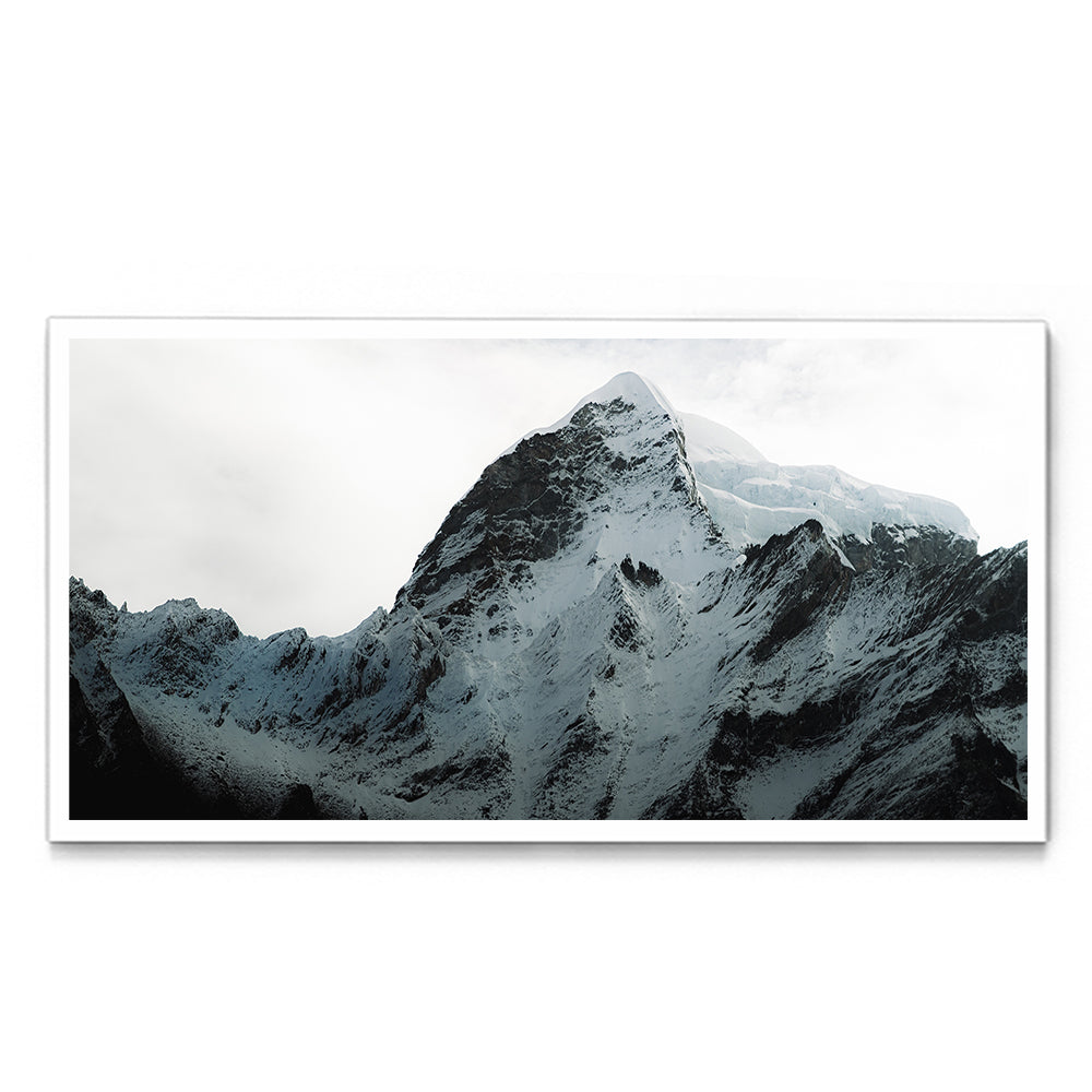 Snow-Capped Summit Mountain Photography - Wall Photo Frame by Jeet Khagram
