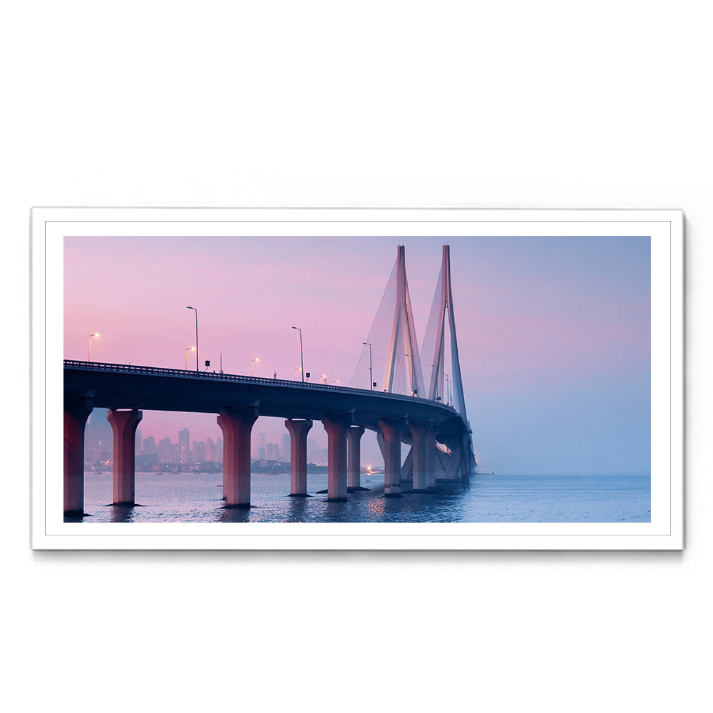 Bandra-Worli Sea Link Night - Wall Photo Frame by Jeet Khagram