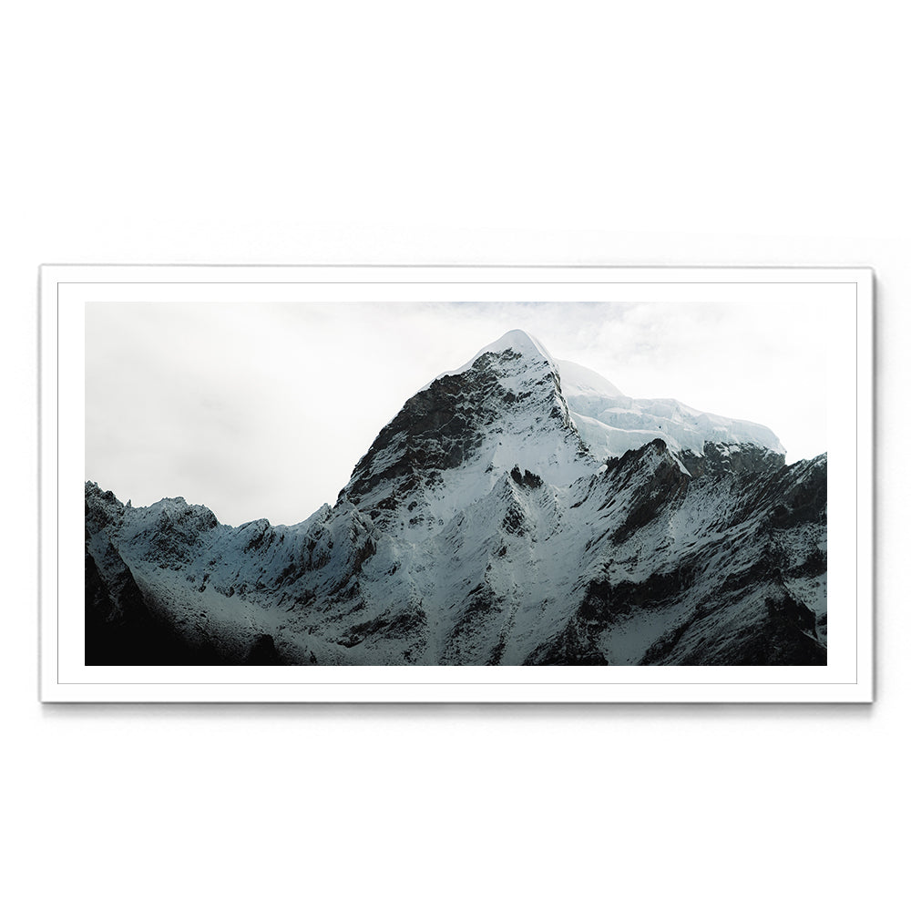 Snow-Capped Summit Mountain Photography - Wall Photo Frame by Jeet Khagram