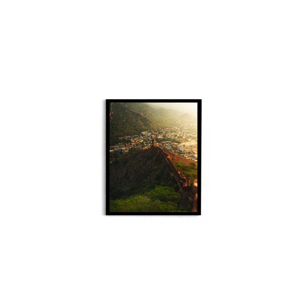 "Jaipur at First Light" Ancient Walls from Above - Wall Photo Frame by Jeet Khagram