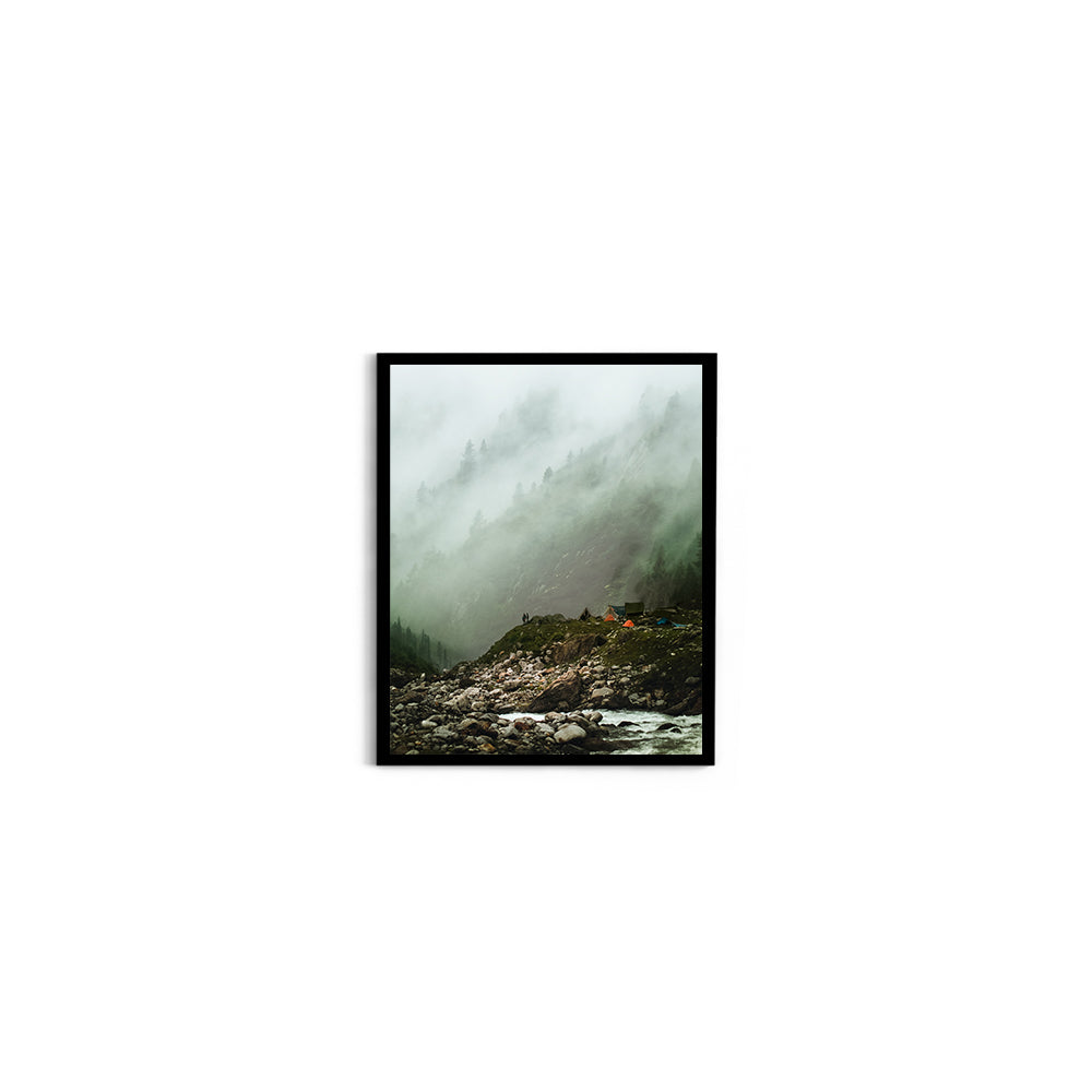 Cloudy Haze Over a Mountain Forest, Hampta Pass - Wall Photo Frame by Jeet Khagram