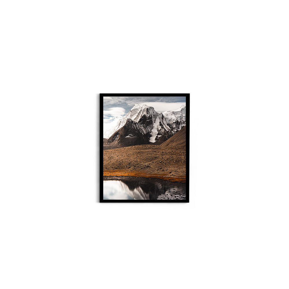 The Lone Summit: Himalayan Peak & Lake Reflection - Wall Photo Frame by Jeet Khagram