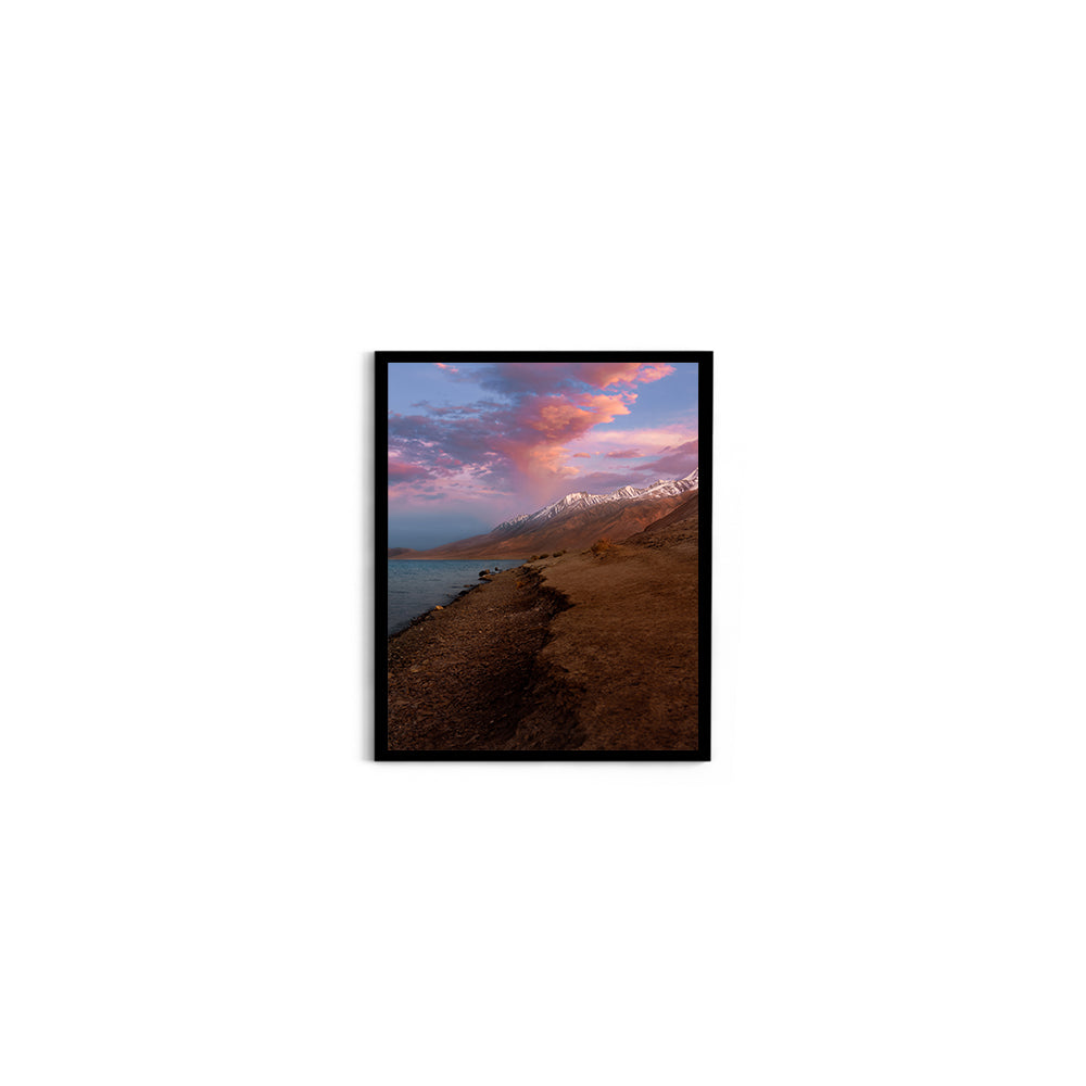 Pastel Sunset at Pangong Tso, Ladakh - Wall Photo Frame by Jeet Khagram