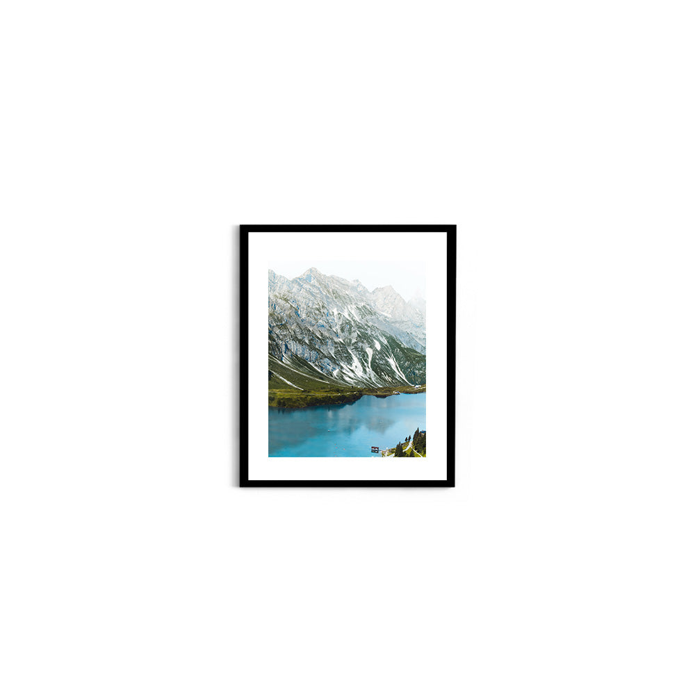 Alpine Lake & Mountain Peaks, Switzerland - Wall Photo Frame by Jeet Khagram