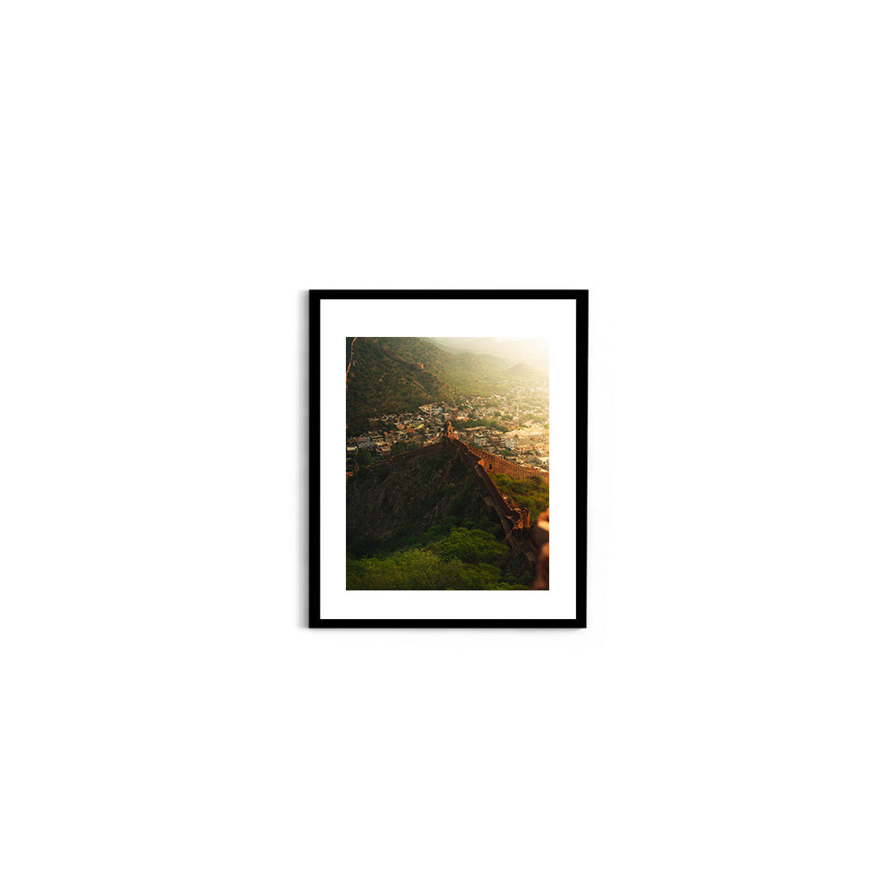 "Jaipur at First Light" Ancient Walls from Above - Wall Photo Frame by Jeet Khagram