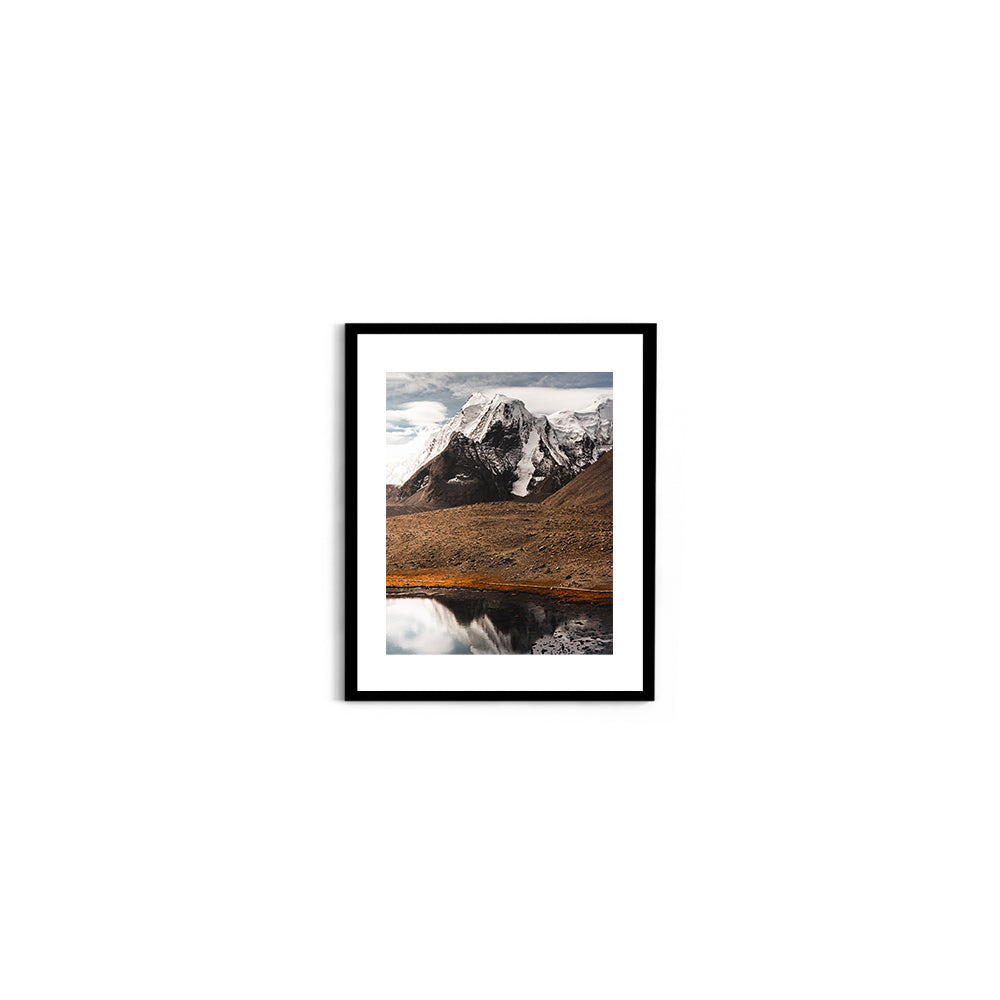 The Lone Summit: Himalayan Peak & Lake Reflection - Wall Photo Frame by Jeet Khagram