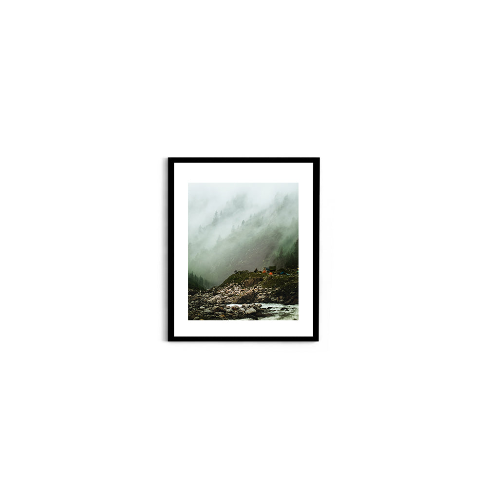 Cloudy Haze Over a Mountain Forest, Hampta Pass - Wall Photo Frame by Jeet Khagram