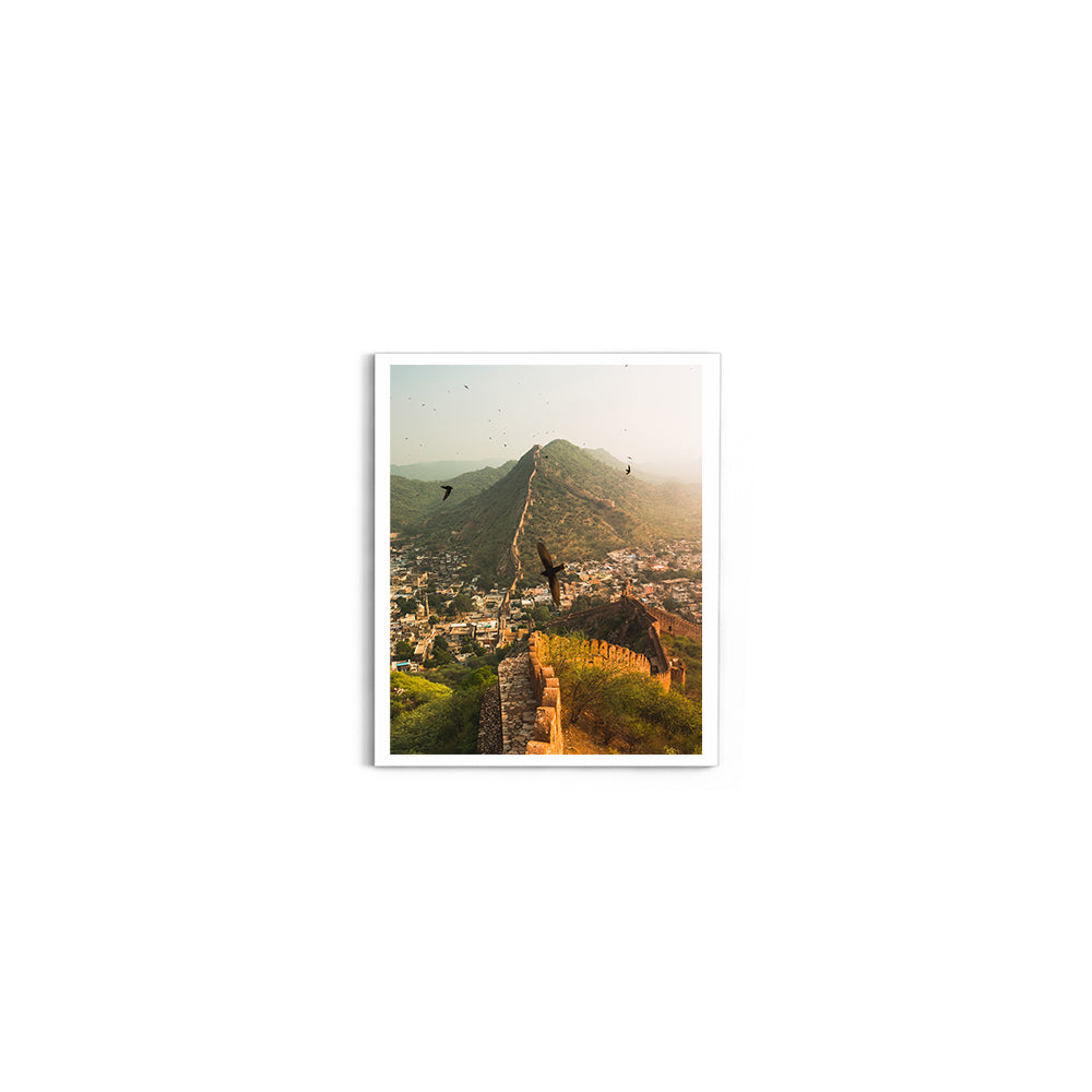 "The Living Walls of Jaipur" Fort Walls & Birds in Flight - Wall Photo Frame by Jeet Khagram