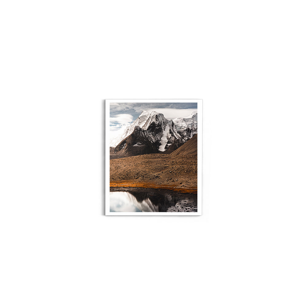 The Lone Summit: Himalayan Peak & Lake Reflection - Wall Photo Frame by Jeet Khagram