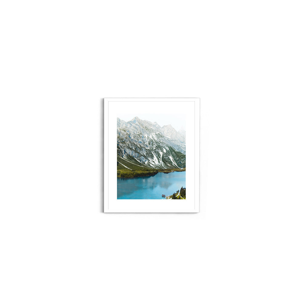 Alpine Lake & Mountain Peaks, Switzerland - Wall Photo Frame by Jeet Khagram