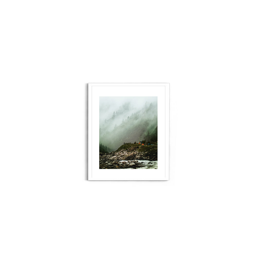 Cloudy Haze Over a Mountain Forest, Hampta Pass - Wall Photo Frame by Jeet Khagram