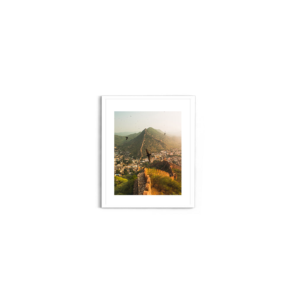 "The Living Walls of Jaipur" Fort Walls & Birds in Flight - Wall Photo Frame by Jeet Khagram