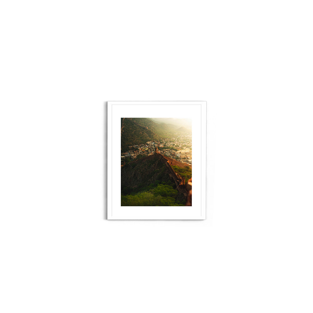 "Jaipur at First Light" Ancient Walls from Above - Wall Photo Frame by Jeet Khagram