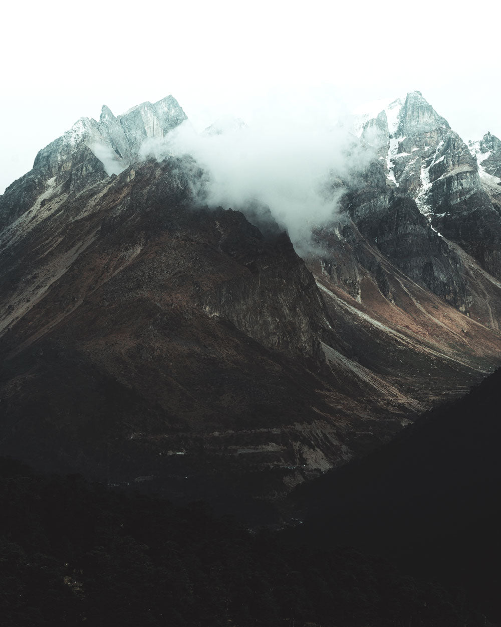 Beyond the Clouds: Sikkim Mountain Peaks - Wall Photo Frame by Jeet Khagram
