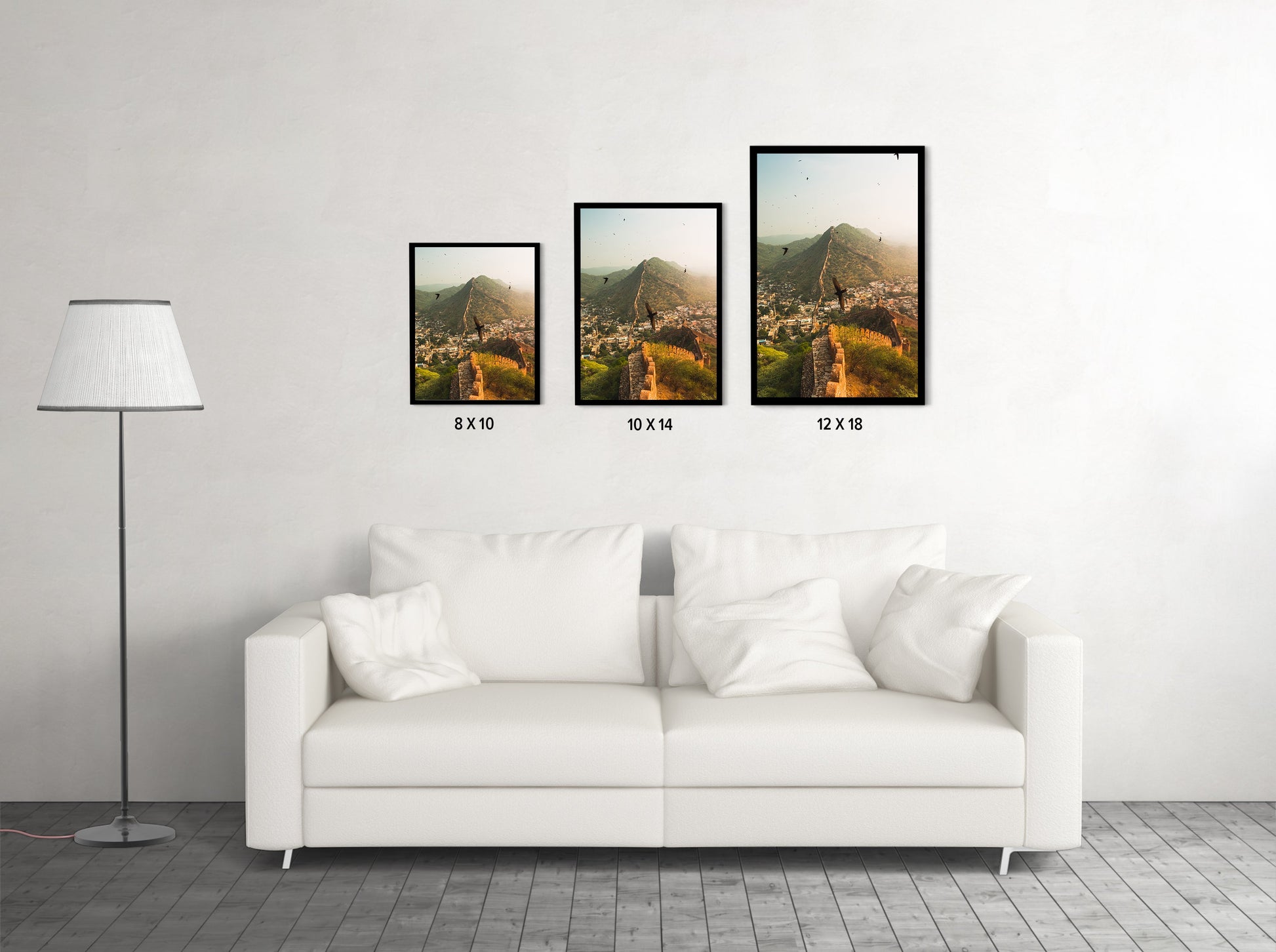 "The Living Walls of Jaipur" Fort Walls & Birds in Flight - Wall Photo Frame by Jeet Khagram
