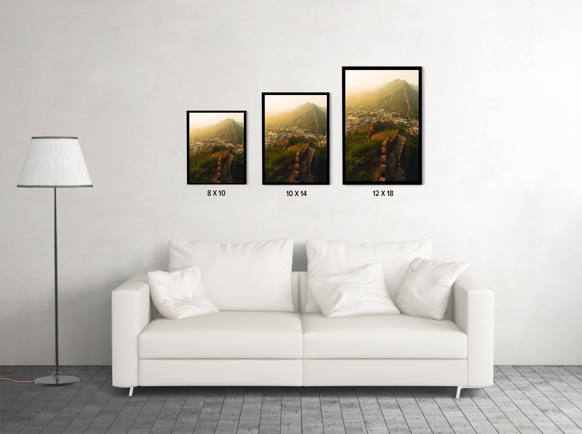 "Jaipur's Endless Embrace"� Amber Fort Aerial at Sunrise - Wall Photo Frame by Jeet Khagram