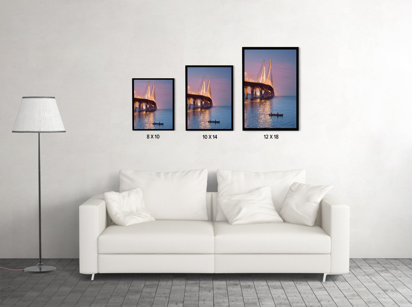 Bandra-Worli Sea Link at Dusk - Wall Photo Frame by Jeet Khagram