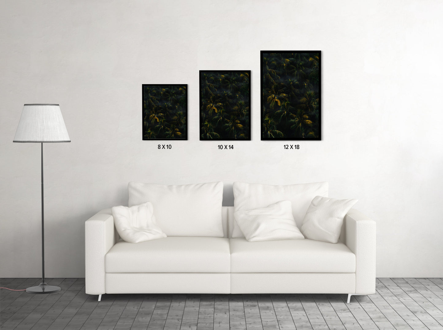 Tropical Palm Canopy at Golden Hour - Wall Photo Frame by Jeet Khagram