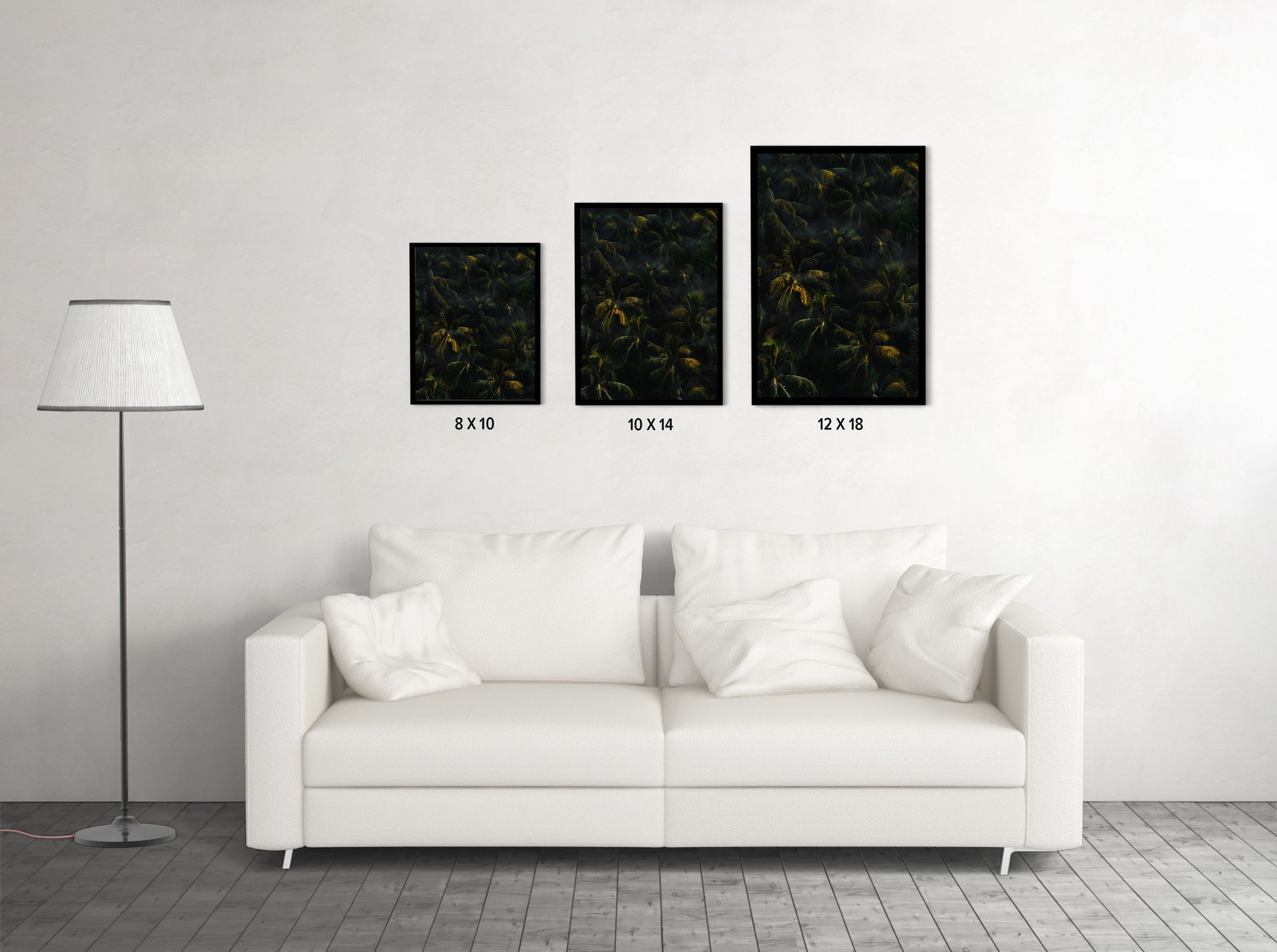 Tropical Palm Canopy at Golden Hour - Wall Photo Frame by Jeet Khagram