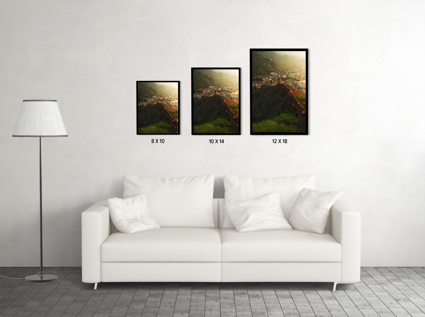 "Jaipur at First Light" Ancient Walls from Above - Wall Photo Frame by Jeet Khagram