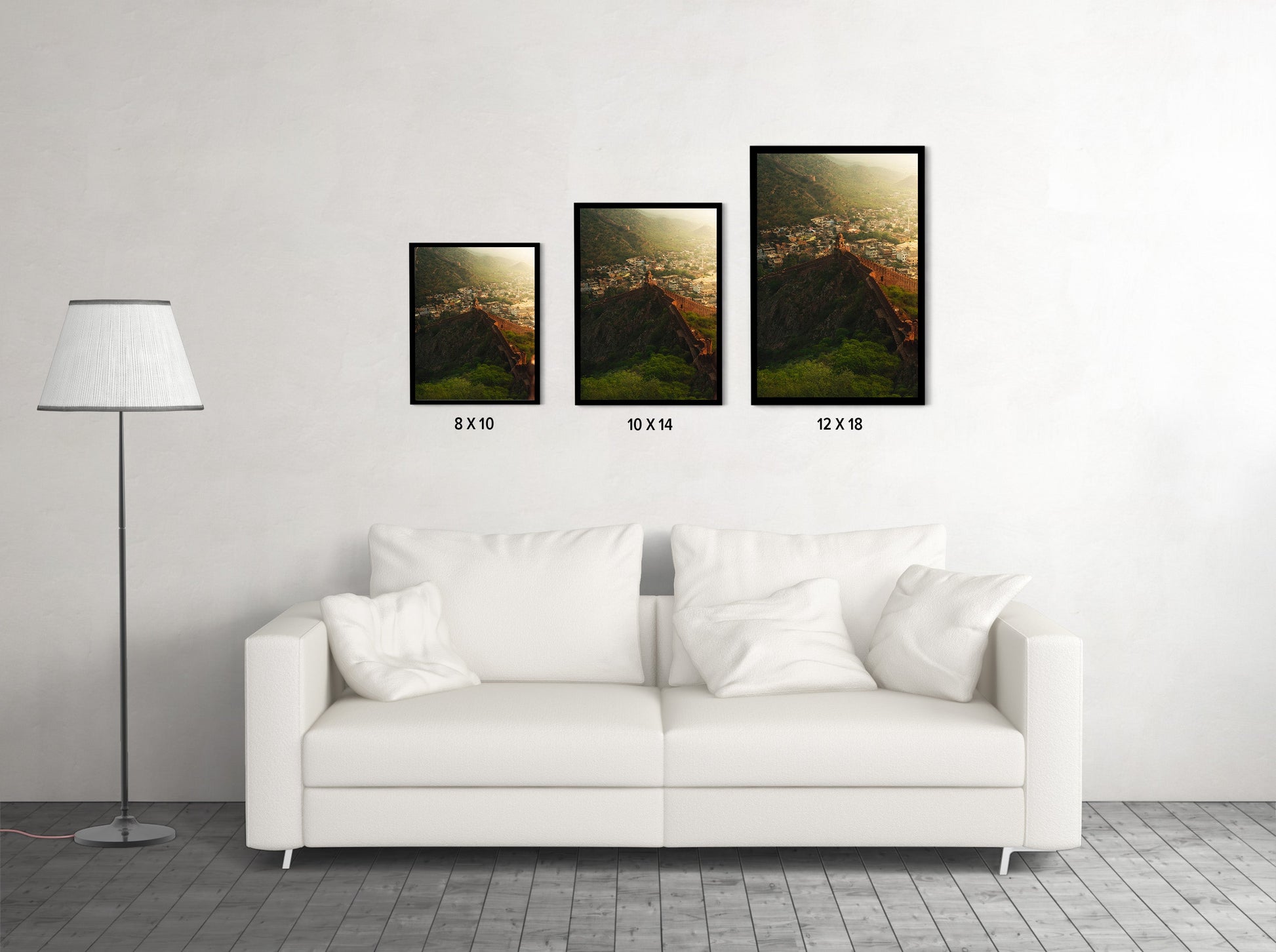 "Jaipur at First Light" Ancient Walls from Above - Wall Photo Frame by Jeet Khagram